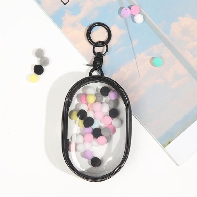 Clear PVC Miniature Doll Storage Bag Transparent Figure Display Bag with Keyring For Travel And Shopping Trips