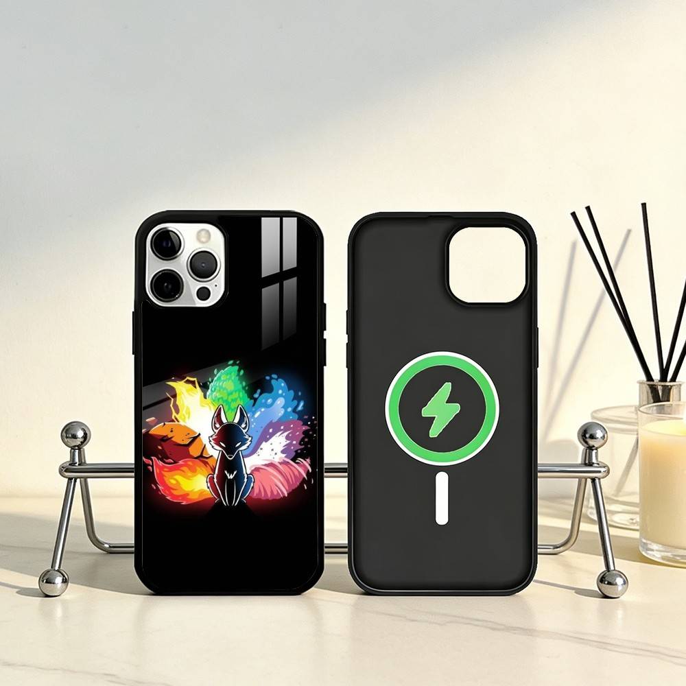 Cute Fox Cartoon Phone Case For iPhone17,16,15,14,13,12,11 Plus,Pro Max Magnetic For Magsafe Wireless Charging