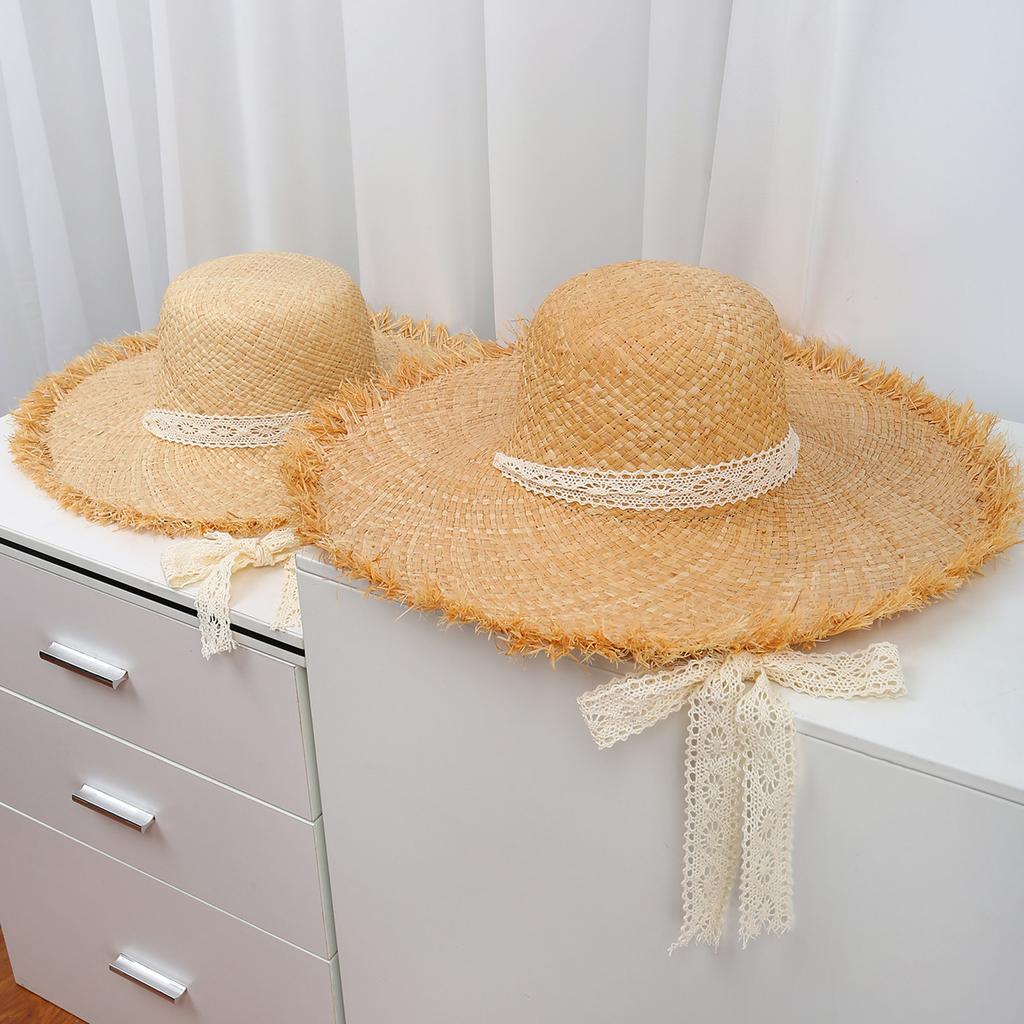 Seaside atmosphere Lafite straw hat strap strap big eaves hat children summer small fresh versatile sun hat