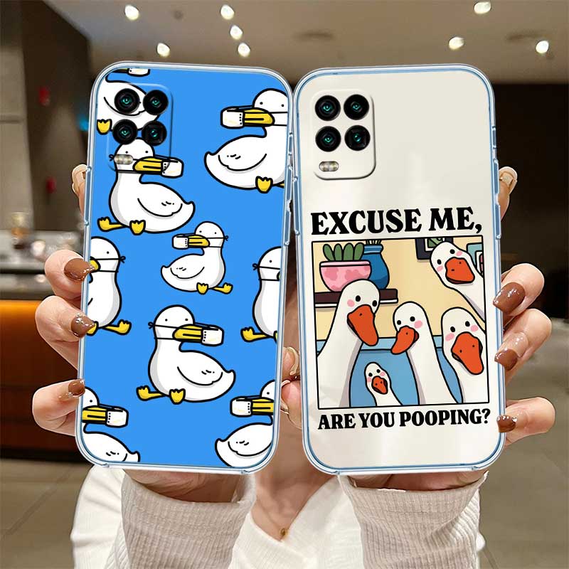 UP27 DUCK Cartoon Transparent Phone Case for Motorola Moto G7 G8 G9 G84 G85 G73 G24 G15 Z2 Play Power Plus