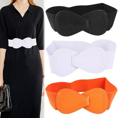 Mode Frauen Breite Haken Exquisite Taille Gürtel Taille Strap Bowknot Bund Elastische Gürtel