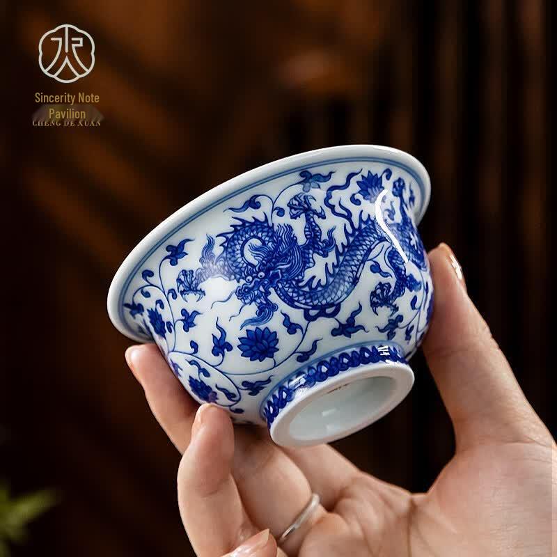 Chengedxuan Jingdezhen Hand-painted Dragon Master Tea Cup