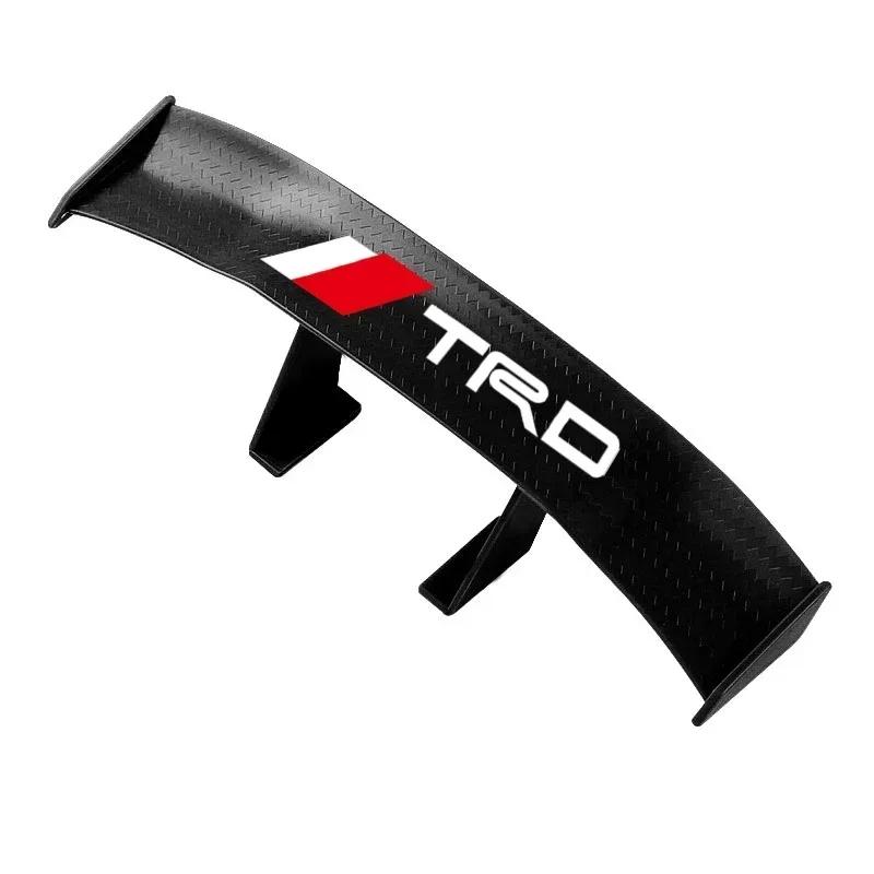 1Pcs Carbon Fiber Car Mini Rear Spoiler Mini Small Wing Model Decoration For Toyota TRD RAV4 Avensis Yaris Levin Reiz Crown Vios