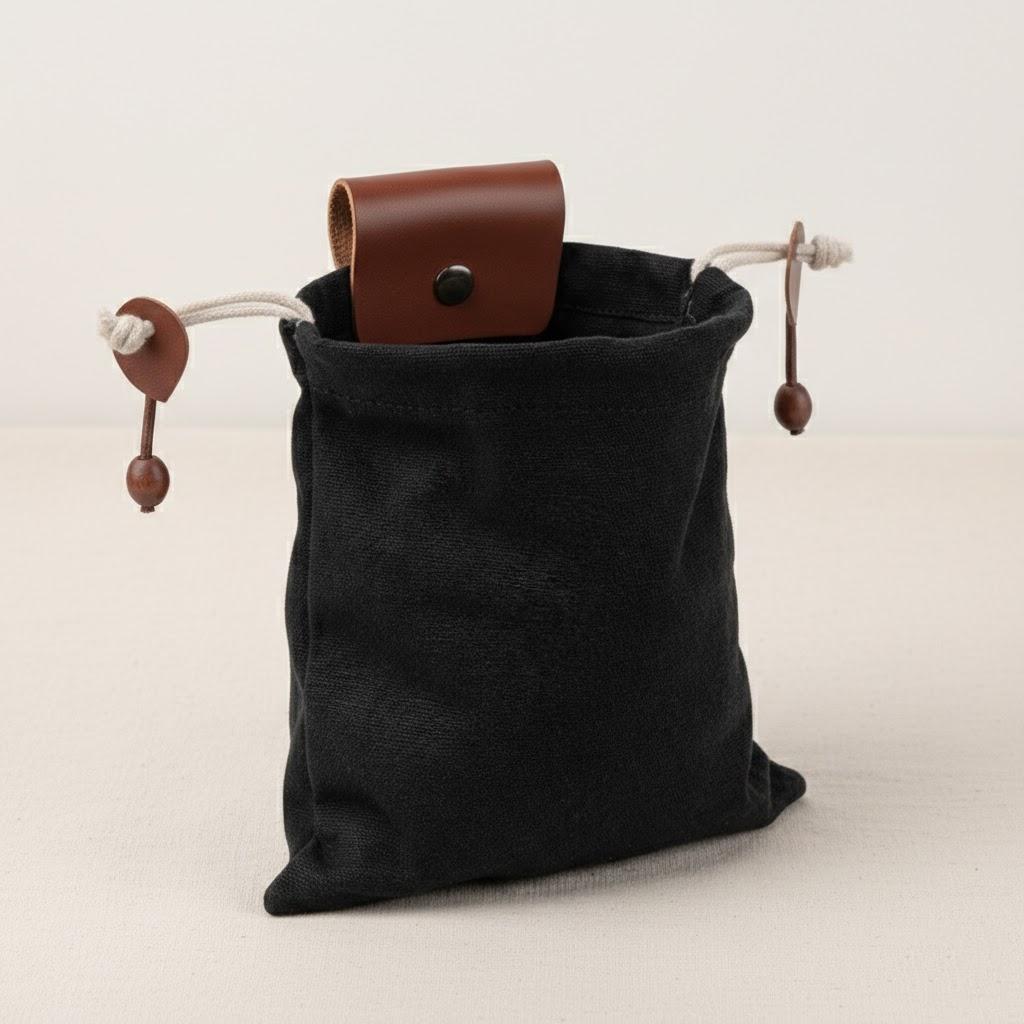 

Multipurpose Collapsible Canvas Foraging Bag Berry Mushroom Picker Drawstring Camping Hiking Beachcombing Outdoor Gear чёрный