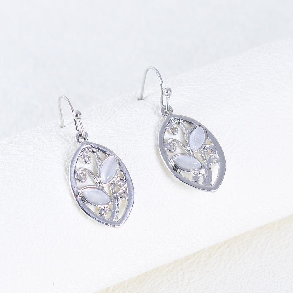 Qifu Leaf Ear Hook Earrings - Trendy European & American Style