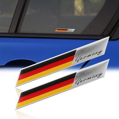 2Pcs 3D Germany Flag Badge Emblem Deutsch Car Sticker Decal Grille Bumper Window Body Decoration for All Car