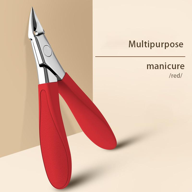 

1 шт. Ножницы для ногтей бытовые маникюрные инструменты новые кусачки для ногтей с защитой от брызг большие толстые жесткие специальные кусачки для ногтей диагональные плоские красный