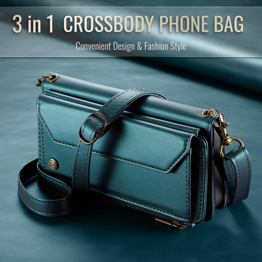 Θήκη Πορτοφόλι με Κορδόνι Crossbody και Φερμουάρ για Samsung Galaxy Z Fold 8 Ultra 7 6 5 4 3 Fold8 Fold7 Flip Θήκη Κινητού με Θέσεις για Κάρτες