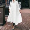 Women Casual Turn Down Collar Loose Long Sleeve Shirt Dress