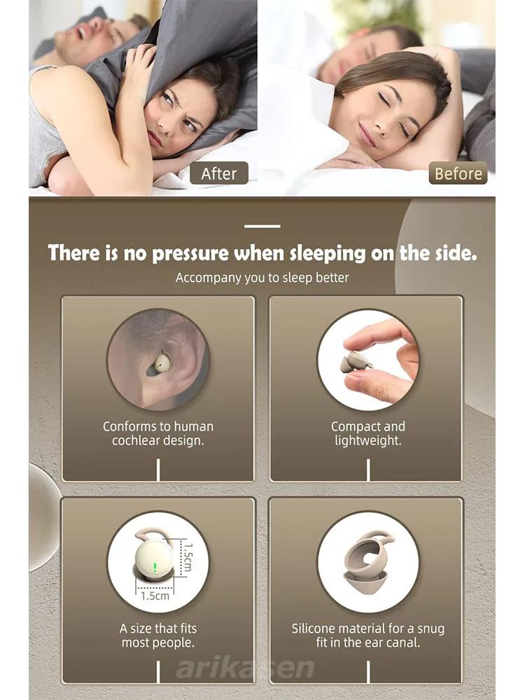 Xiaomi Bluetooth Sleeping Earbuds Mini Invisible Small Bluetooth Eraphones Mini Comfortable Noise Blocking for Side Sleeping Home Work