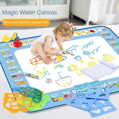 100 x 80 cm Zauber-Wassermalmatte mit wiederverwendbaren Zauberstiften – Montessori-Malbrett, Lernspielzeug, Geschenk für Kinder
