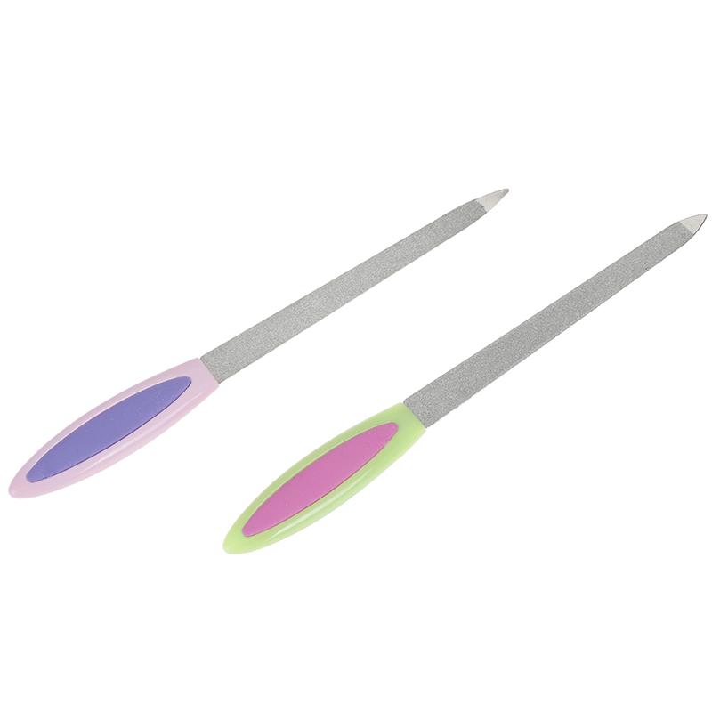 Double Sides Metal Nail File Buffer Grinding Rod Scrub Manicure Pedicure Tools