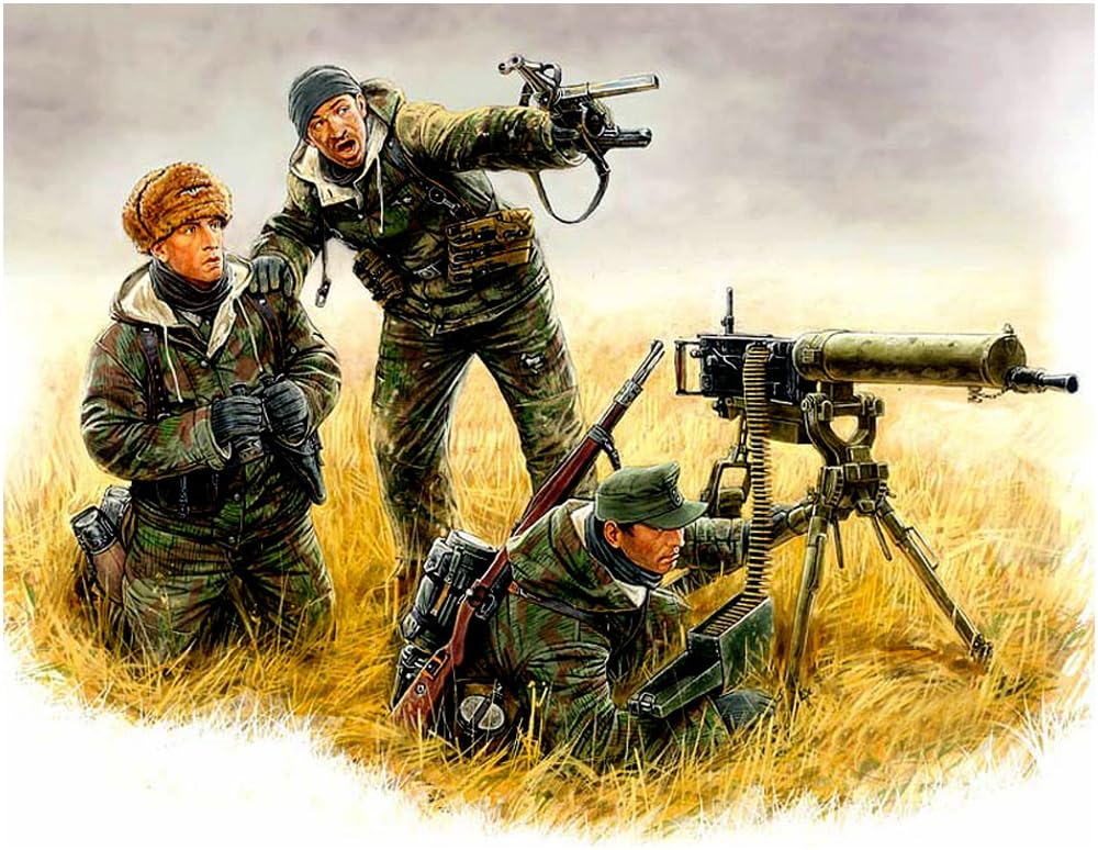 

Master Box German Maxim Heavy Machine Gunner Eastern Front 1944 3 Pieces Plastic Model MB35026 1/35