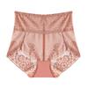 Big Size Lady Summer Thin Sexy Lace Hollow Out Abdominal High Waist Triangle Briefs