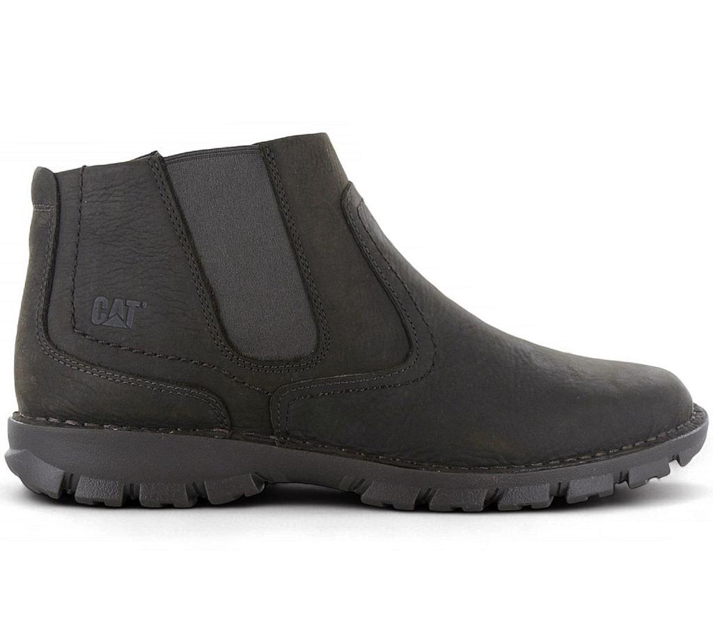 CAT Caterpillar Hoffman Casual - Herren Chelsea Boots Stiefel Stiefeletten Leder Schwarz-Braun P720659 ORIGINAL