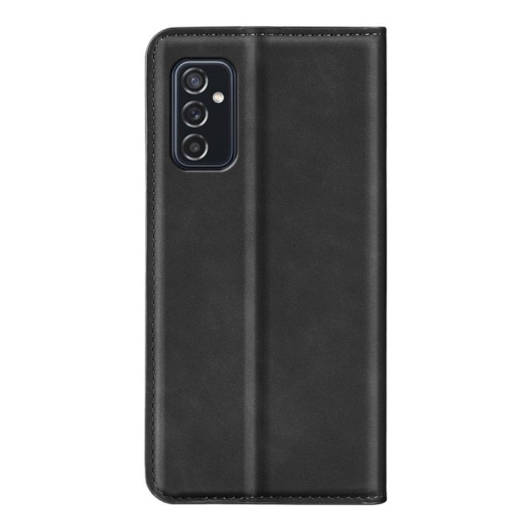 Für Samsung Galaxy M52 5G Retro-Skin Magnetische Sauglederhülle mit Halter & Kartenfächern & Brieftasche(Schwarz)
