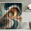 Luxury Blue Brown Swirling Bathroom Shower Curtain For Bathtub Modern Home Decor Waterproof Shampoo Soap Holder Set Included (18