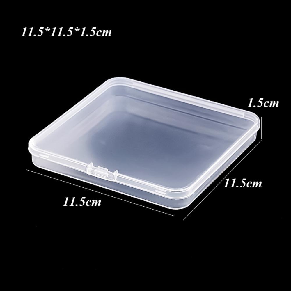 Square Packing Storage Box Transparent Small Items Case Sundries Organizer