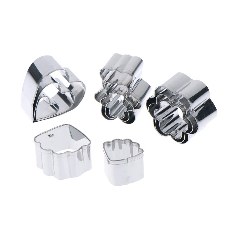 Heart Flower Cookie Cutters 3 Different Size Stainless Steel Fondant Cake Molds for Baking Dessert Kitchen Decor