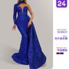 Women's Clothing Autumn New Dress Temperament Banquet Performance Long Fishtail Thin Evening Dress