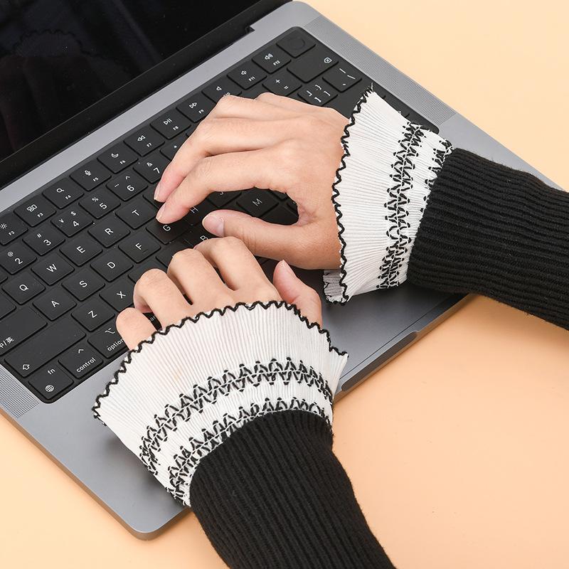 Girls Shirt Extender Fake Sleeved Cuffs for Womens Sweater Blouse Wrist Warmers Elastic Horn Cuff Decorative False Cuffs