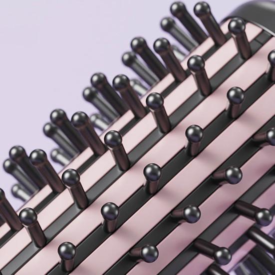 Cordless Hair Curling Iron Brush 3-in-1 Hair Curler Straightening Brush 5000mAh Thermal Hair Brush 3 Temperature Curling Wand for Women