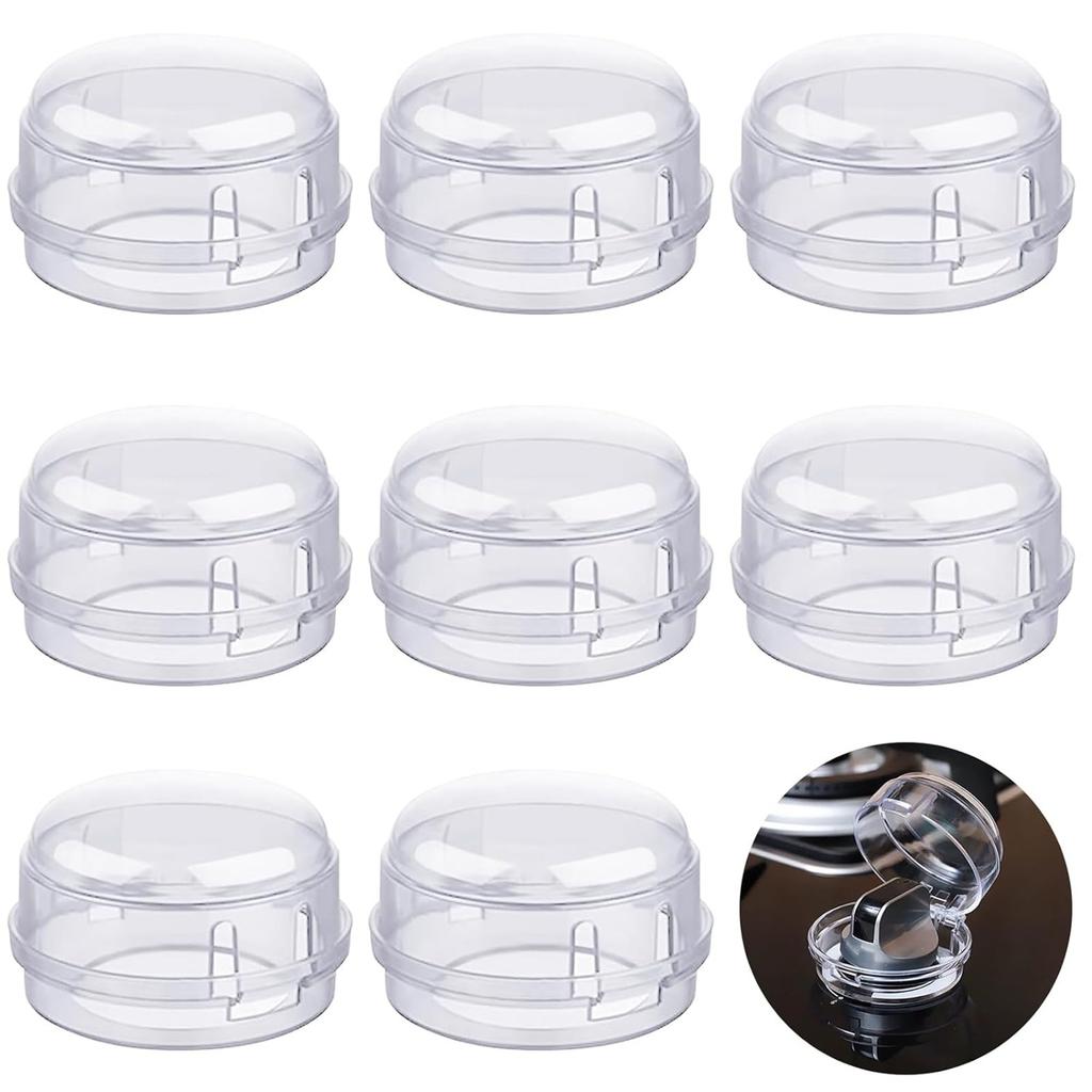 4/8pcs Stove Knob Covers Child Proof Switch Covers Black Transparent Color Prevent Kids Pets Turning on Stoves Universal Size