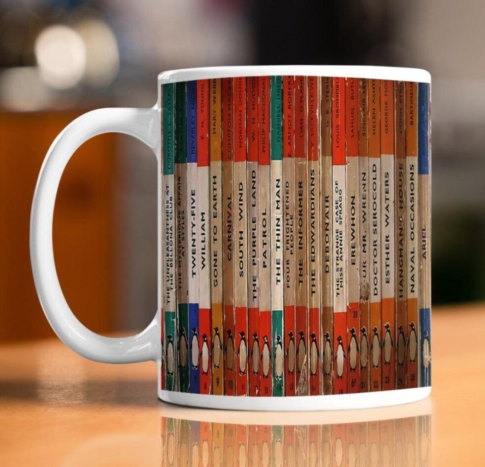Book Lovers Bookshelf Ceramic Coffee Mark Mug Reading Library Bookshelf