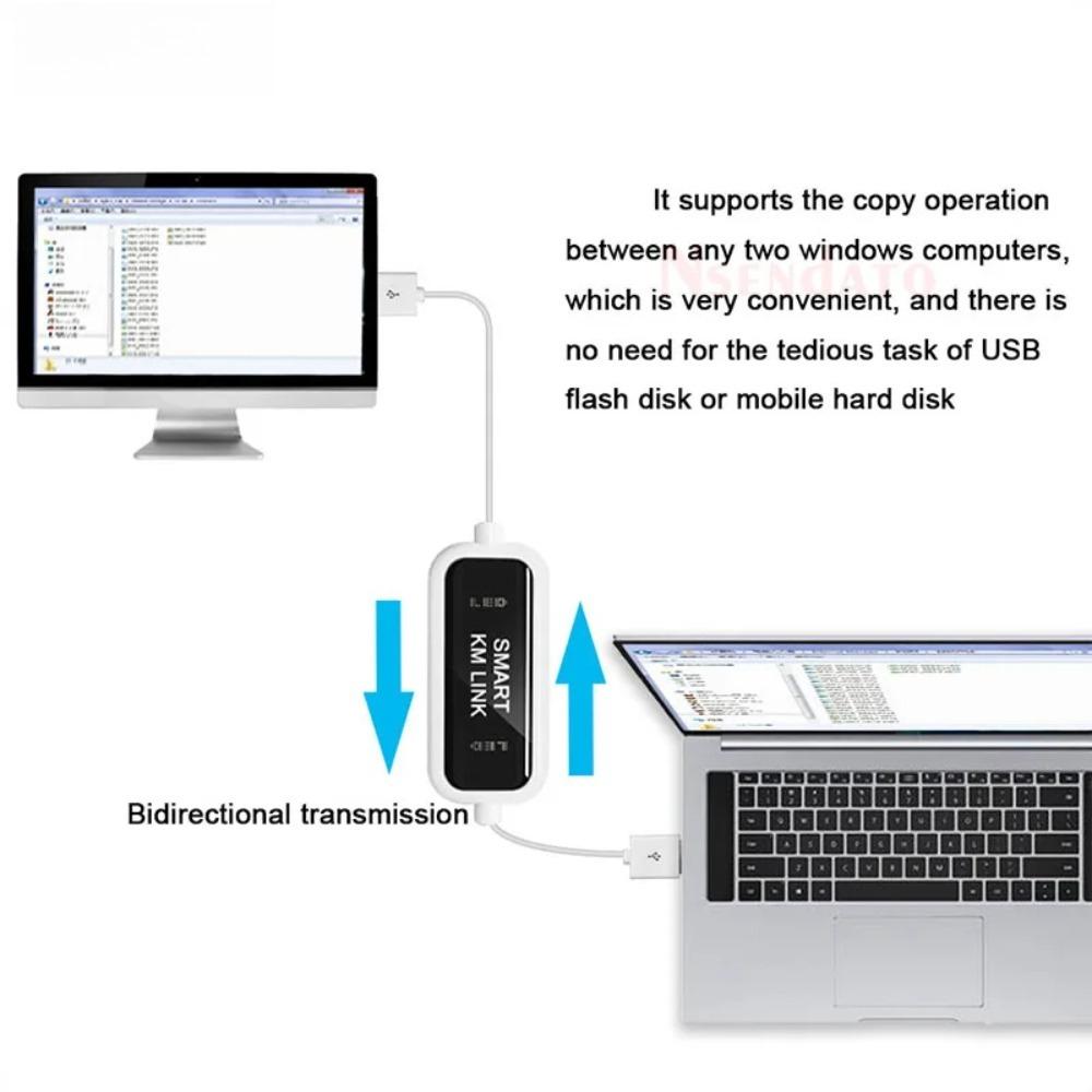 USB 2.0 Smart KM Link PC To PC Keyboard Mouse Share Sync Data Link Connection USB Extension Cable Data File Transfer USB Switch