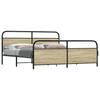 Metal Bed Frame without Mattress Sonoma Oak Finish 193 x 203 cm