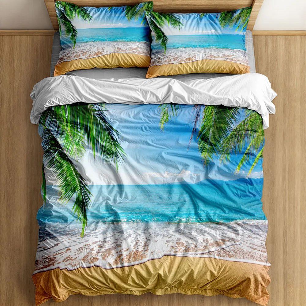 Sunset Hawaii Long Beach Gorgeous Duvet Cover Set King Queen Double Full Twin Single Size Bed Linen Set