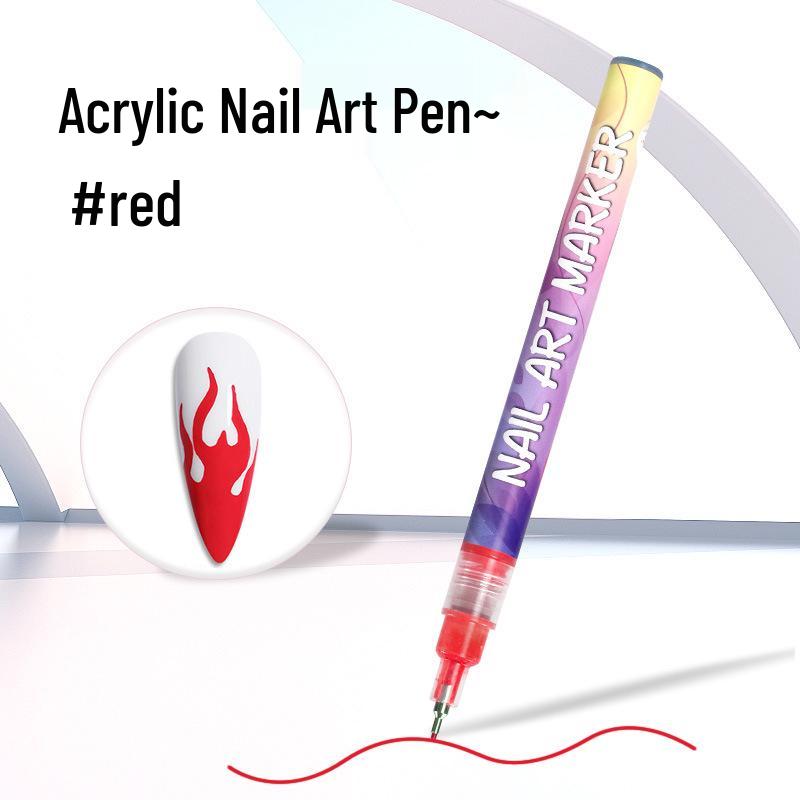 Nail Art Graffiti Pen Set – 12 Quick-Drying Acrylic Colors for DIY Fingernail Painting and Outlining