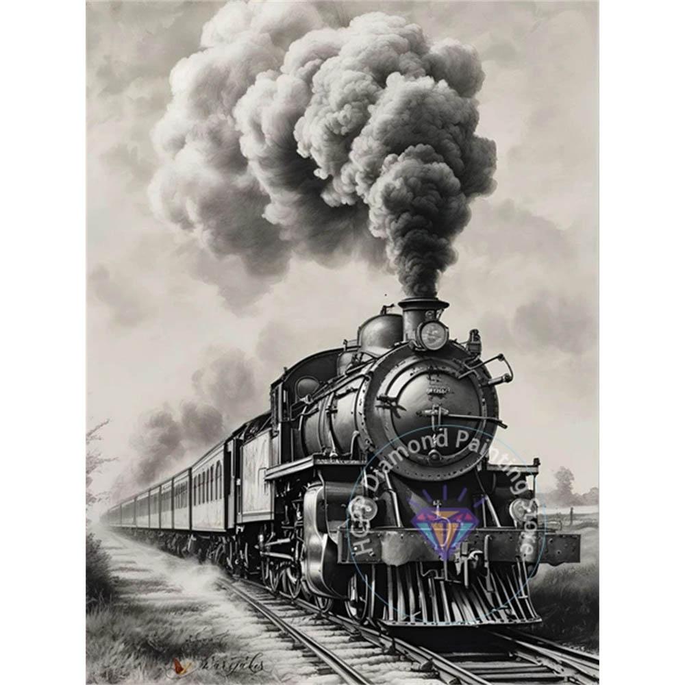 Steampunk Train Diamond Drawing Kit 5D DIY Diamond Embroidery Industrial Punk Handmade Art Exquisite Adult Gift Home Decoration