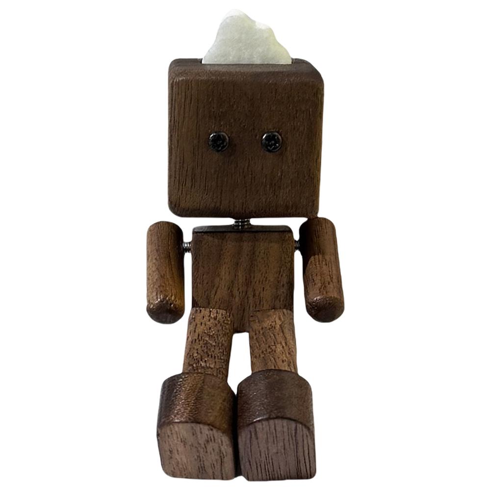 Handmade Shaking Feet Doll Wear Resist Cute Car Wood Ornaments with Clips Funny Wood Desktop Decor for Car Dashboard Decorations