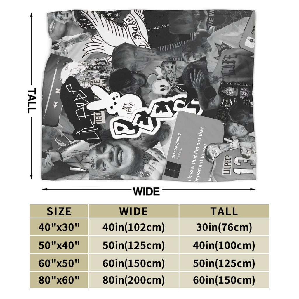 Lil Peep Cool Rapper Blanket Super Soft Warm Throw Blankets for Couch 50x60 Inch Multiple Sizes Quilt