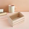 2Pcs Wooden Storage Crate Natural Pine Rustic Unfinished Unpainted Box for DIY Crafts Bedroom Kitchen Office Organizer Box