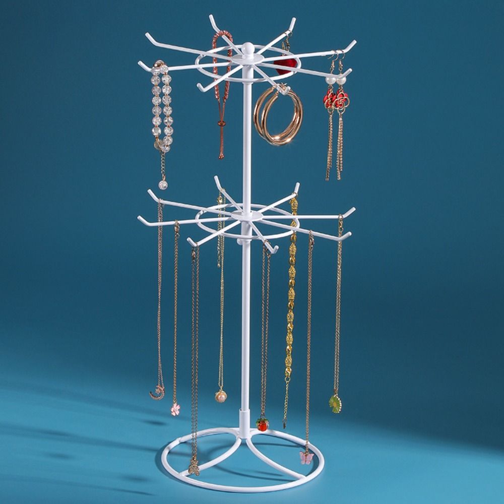 2 Tier Necklace Organizer Black White Trinkets Display Rack  Bracelets Storage