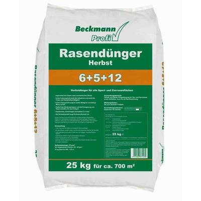 25 Kg Autumn Lawn Fertilizer Beckmann NPK-6+5+12 for Approximately 700m²