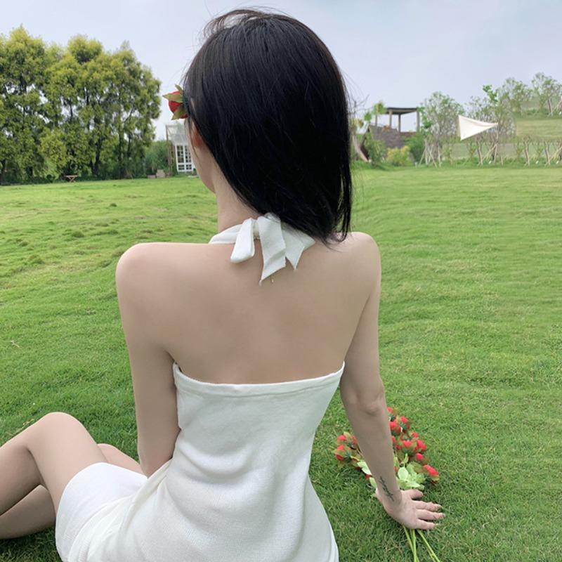 Dámské šaty Slim Pletené Bez rukávů Šaty na ramínka Jednobarevné