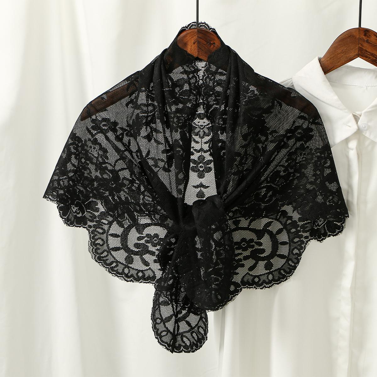 

Испанская традиционная треугольная кружевная мантилья, женский головной убор, христианская церковь, католическая вуаль