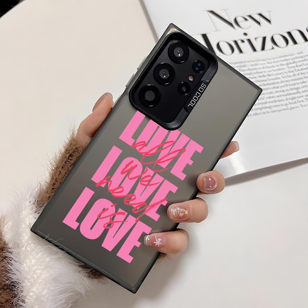 

Love Art Phone Case For Samsung Galaxy S25 Edge S24 S23 S22 S21 S20 Ultra Funda Silicone Silver Cover Galaxy S24