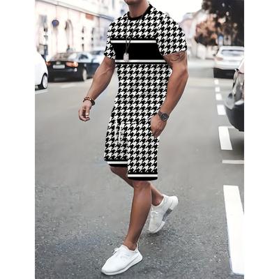 Herren Neuheit Freizeit-Kleidungsset 3D-Druck Klassisch Bequem Bedruckte Kurzarm Sommer Freizeitkleidung