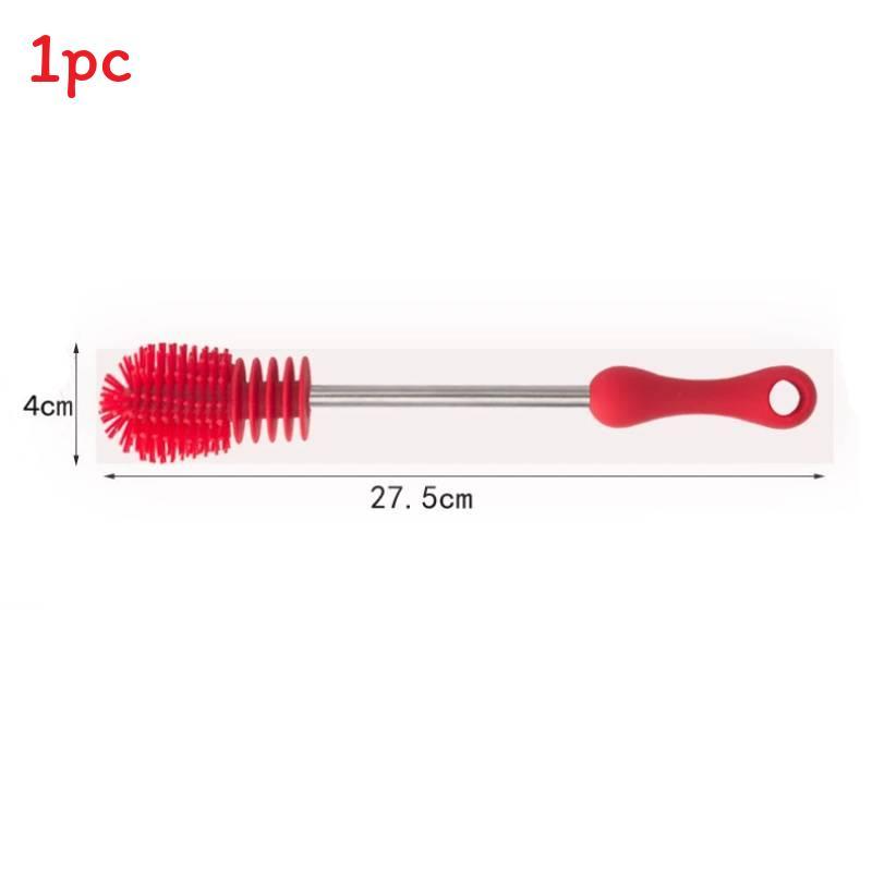 Food Grade Silicone Bottle Brush With Long Handle Baby Cup Cleaning Tool For Daily Use