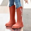 Low-heeled Fashion Long Rain Boots Women's Non-slip High-tube Water Shoes Kitchen Pvc Women's Rain Shoes High-top Women's Soft Rubber Shoes
