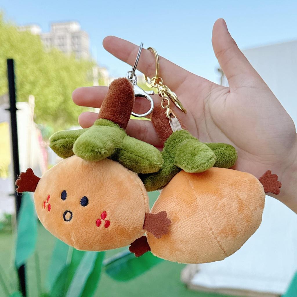 Lucky Orange Plush Keychain - Cute & Funny Bag Accessory Toy Gift