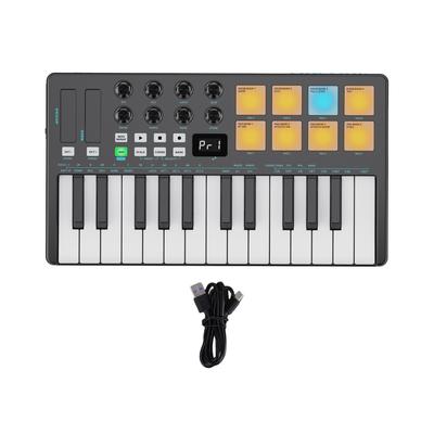 25 Key MIDI Keyboard Controller BT MIDI Pad RGB Backlit Pads Velocity Sensitive Keys Arpeggiator Chord Function for