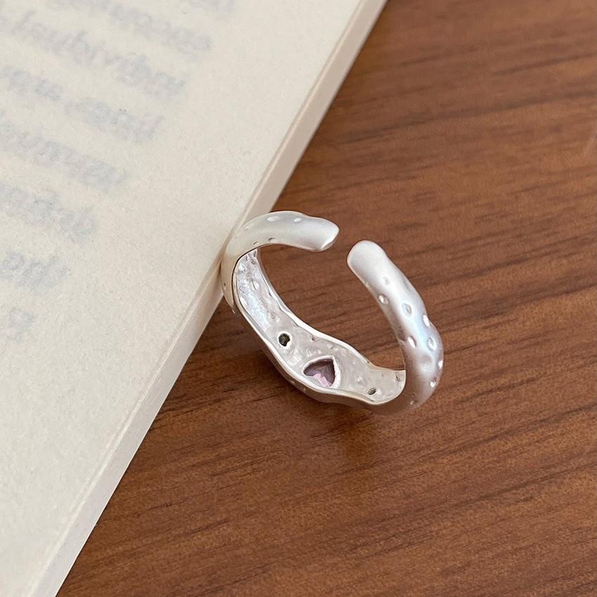 Cute Heart Adjustable Shaped Ring In Pink Diamond Finish For Fashionistas Young