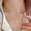 Minimalist Fashion Commuter Cross Shape Pendant Necklace Stainless Steel Unisex Pendant Necklace
