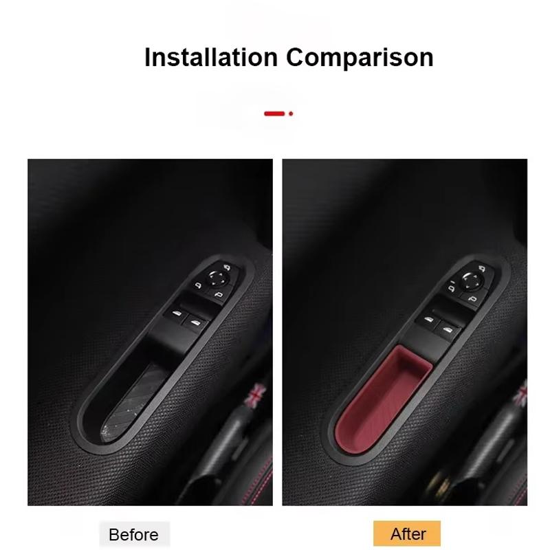 2Pcs Silicone Car Door Window Lifter Storage Box Accessories Trim For Mini Cooper F66 2024 2025 J01 EV Interior Decoration