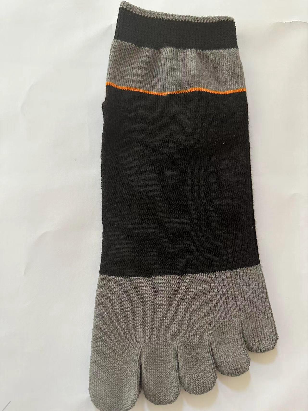 

Мужские хлопковые носки Siyifen с раздельными пальцами — средние/длинные, однотонные, всесезонные One Size чёрный